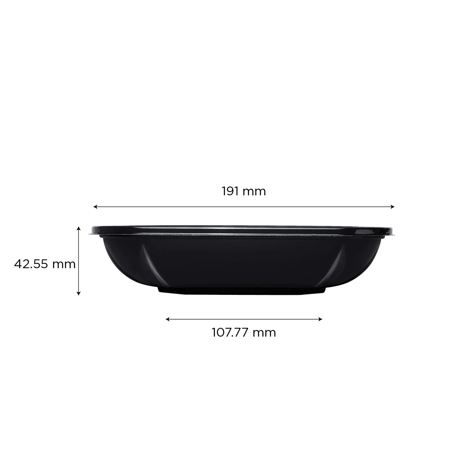 [300 ct] 24 oz Square Disposable Salad Bowl Lids | PET | Black