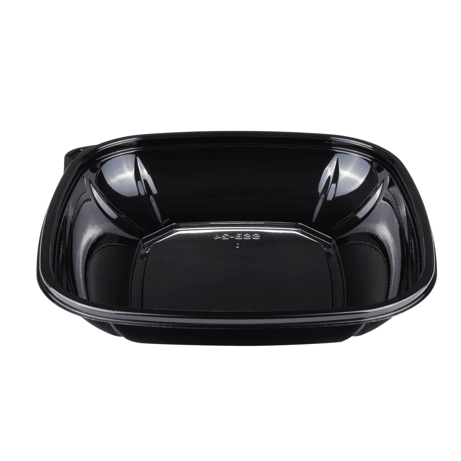 [300 ct] 24 oz Square Disposable Salad Bowl Lids | PET | Black