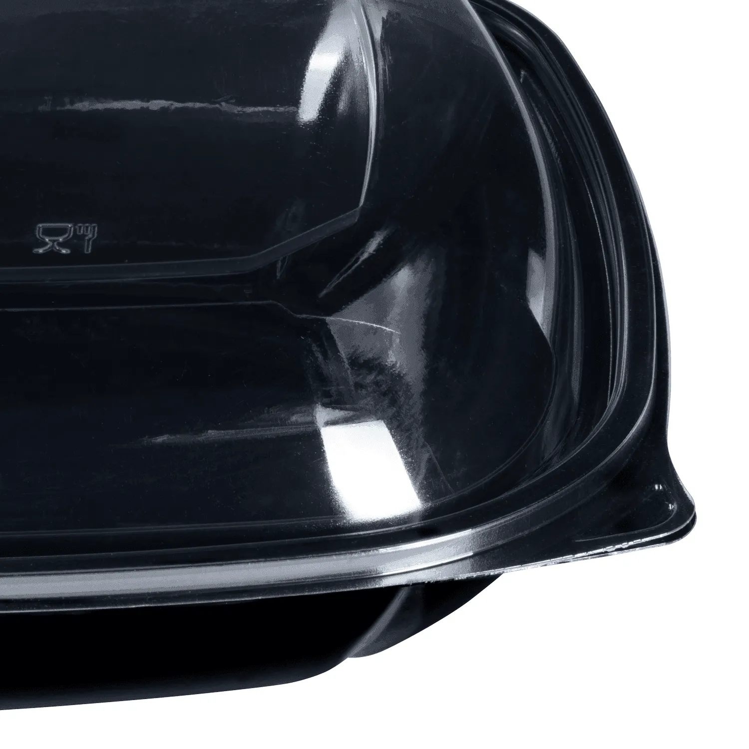 [50 ct] 80 oz Square Disposable Salad Bowls | PET | Black