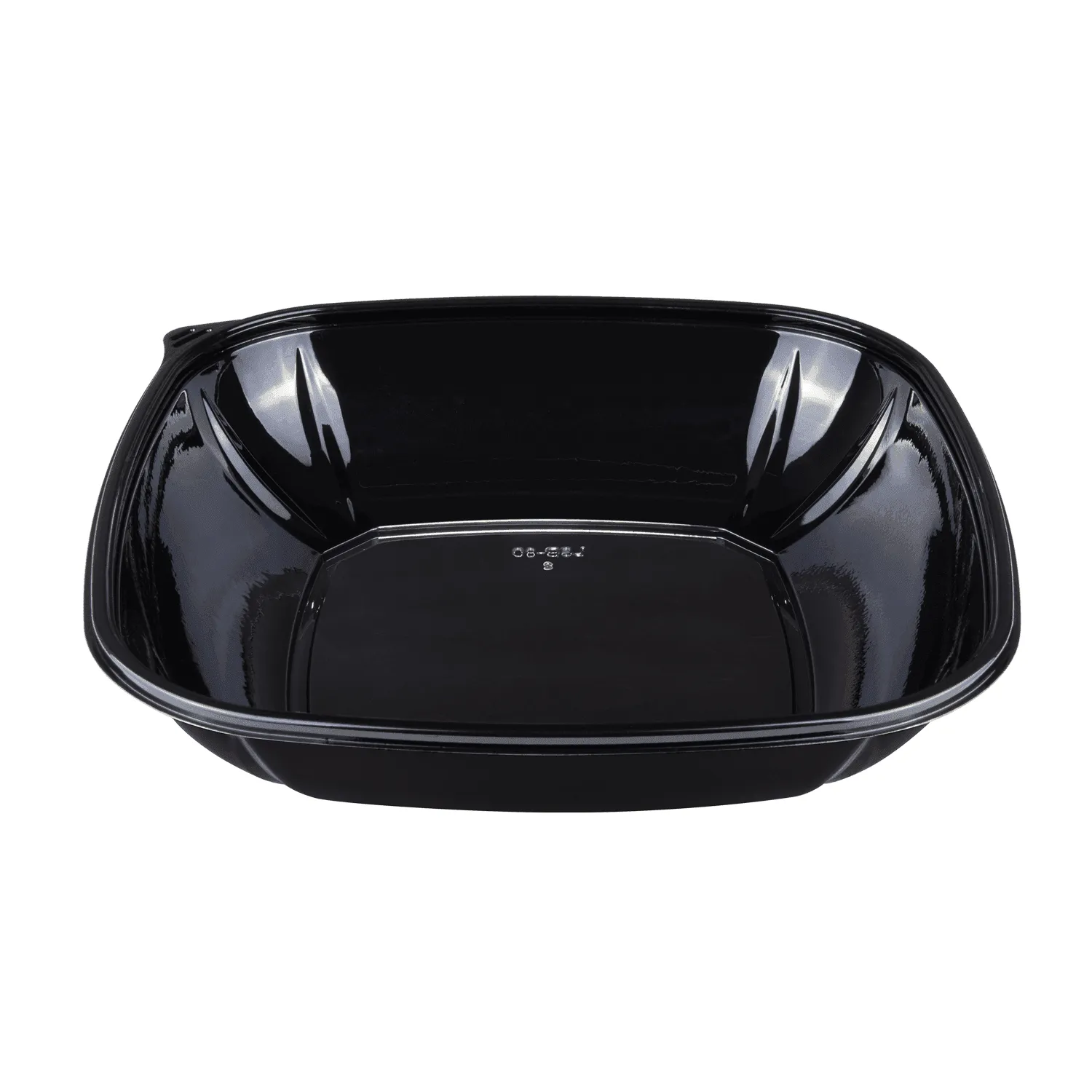 [50 ct] 80 oz Square Disposable Salad Bowls | PET | Black