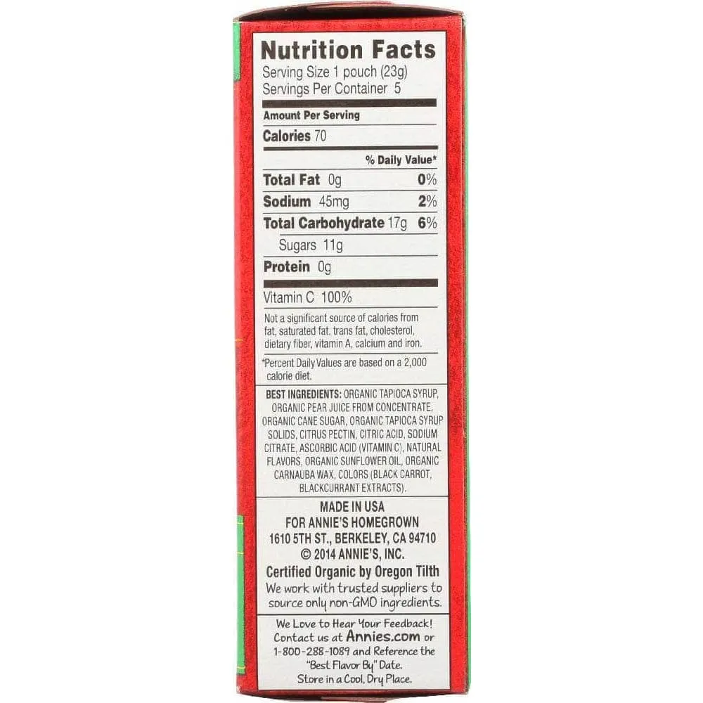 Annies Homegrown Organic Bunny Fruit Snacks Summer Strawberry, 4 oz (Case of 3)