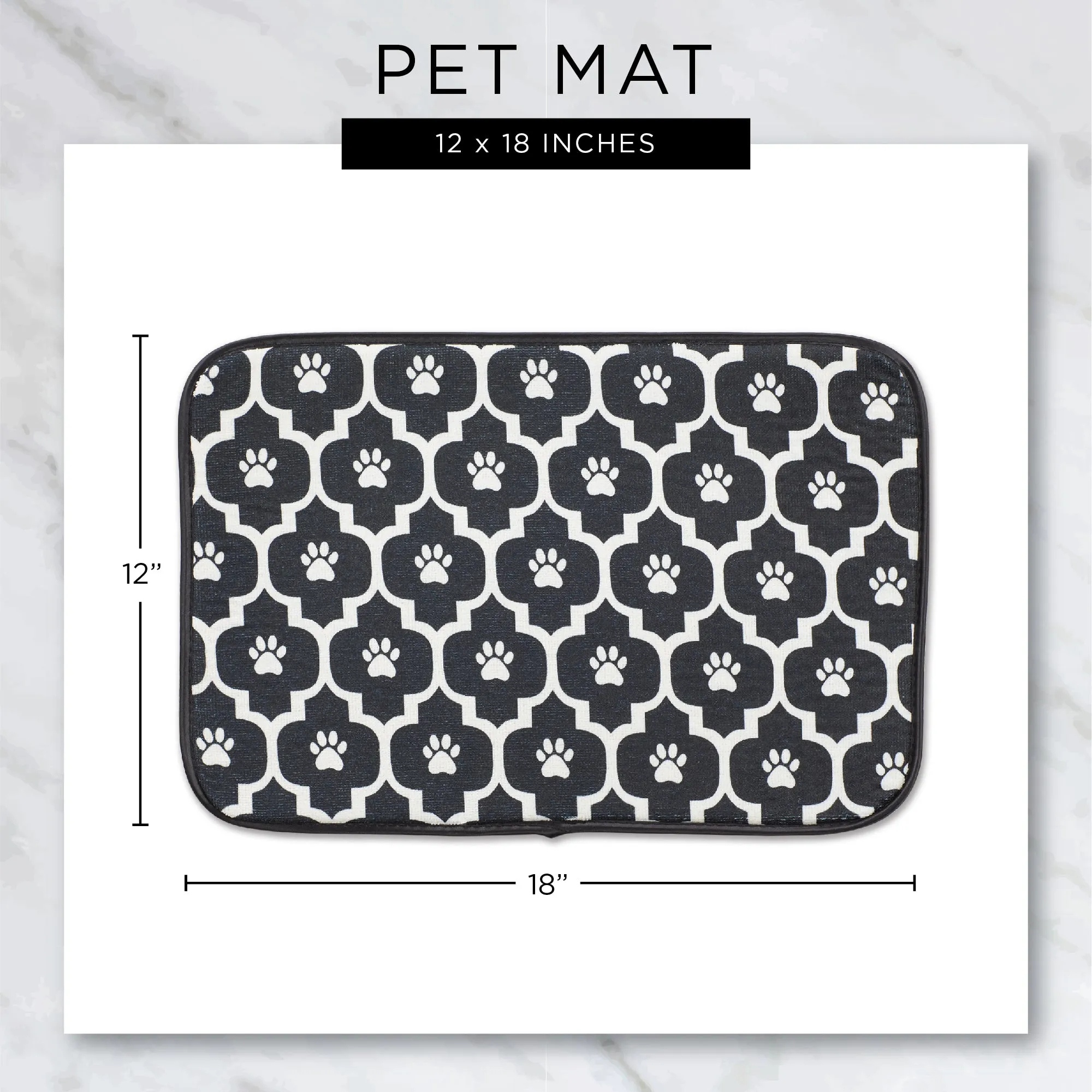 Aqua Lattice Paw Print Pet Mat
