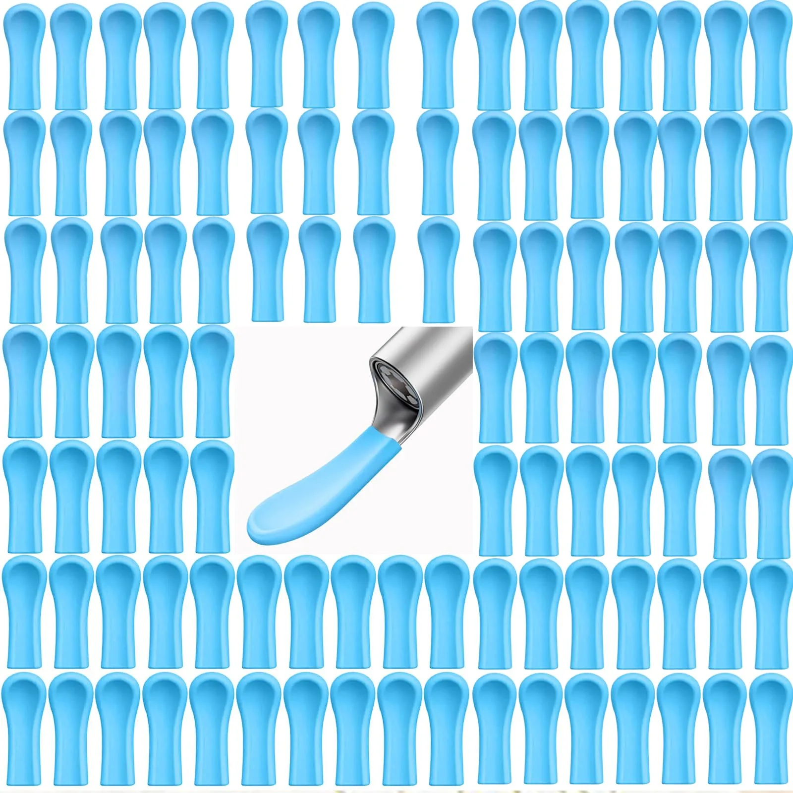 Auiremrti Pack of 100 silicone earwax remover replacement tips, ear spoon accessories for ear wax removal otoscope, smooth and soft earwax suction ear cleaner accessories