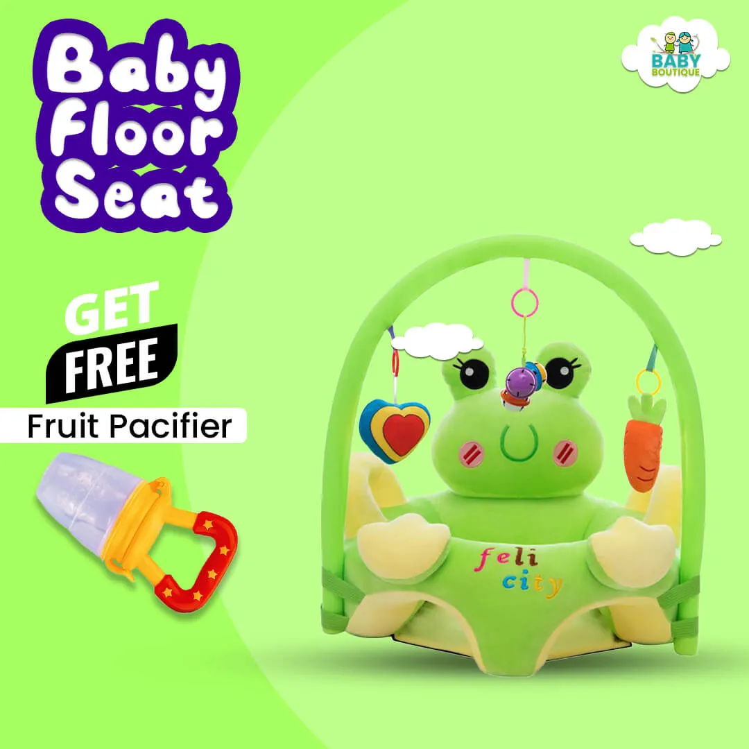 Baby Floor Seat with Toy Bar-GREEN FROG