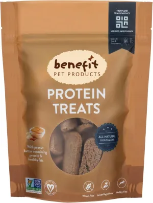 Benefit Biscuits, All Natural Dog Treats, Certified Vegan, Non GMO, Wheat Free, Healthy Dog Biscuits, Made in USA (Peanut Butter, Large Bag (1lb))