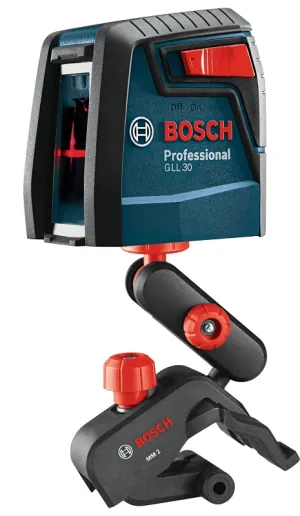 Bosch GLL 30 Cross-Line Laser, 30 ft,  /-5/16 in at 30 ft Accuracy, 2-Line :EA: QUANTITY: 1