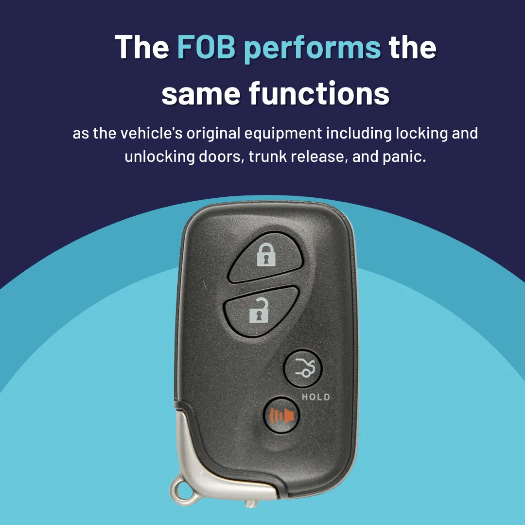 Brand New Aftermarket 4 Button Smart Key Fob with Trunk Release for Select Lexus Vehicles (HYQ14AAB-4B-T-0140)
