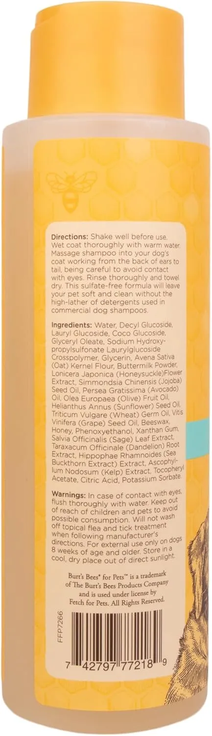 Burt's Bees for Pets Itch Soothing Shampoo with Honeysuckle, 2pk, 95% Natural Origin Formulas, Dog Shampoo for Itchy Dogs, Dog Shampoo Itchy Skin Relief, 2pk, 16 oz