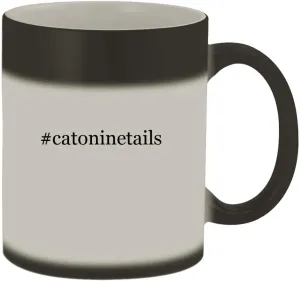 #catoninetails - 11oz Hashtag Magic Color Changing Mug, Matte Black