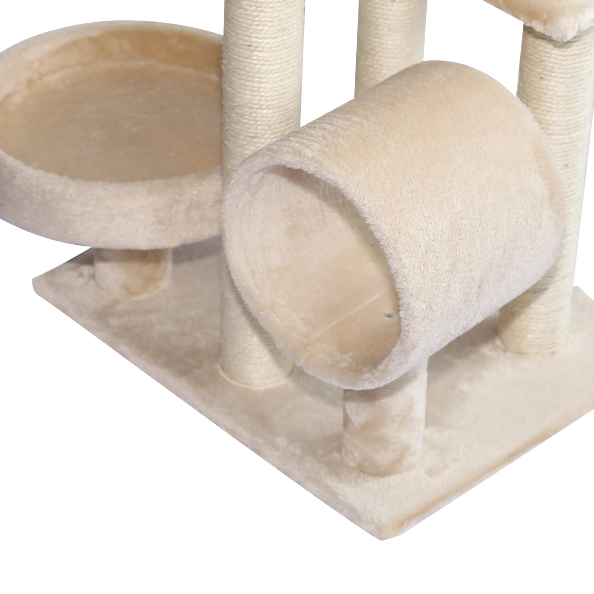 Cats 6-Tier Scratch Tree w/ Dangle Toy Beige
