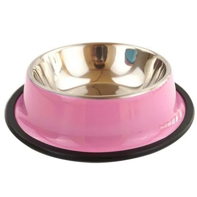 Colorful Stainless Steel Dog Bowls - Anti-slip
