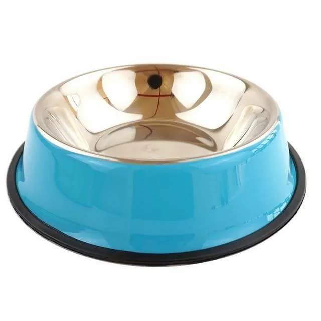 Colorful Stainless Steel Dog Bowls - Anti-slip