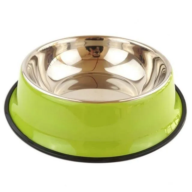 Colorful Stainless Steel Dog Bowls - Anti-slip