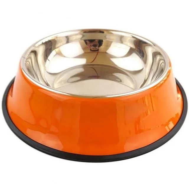 Colorful Stainless Steel Dog Bowls - Anti-slip