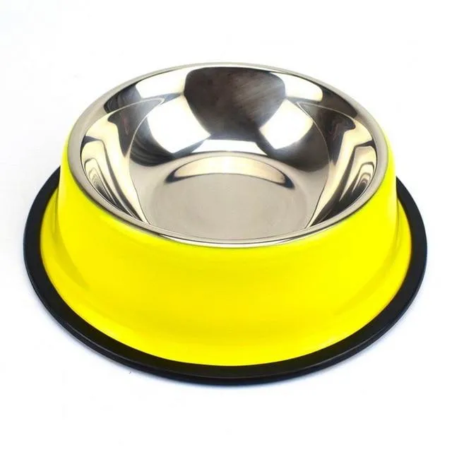 Colorful Stainless Steel Dog Bowls - Anti-slip