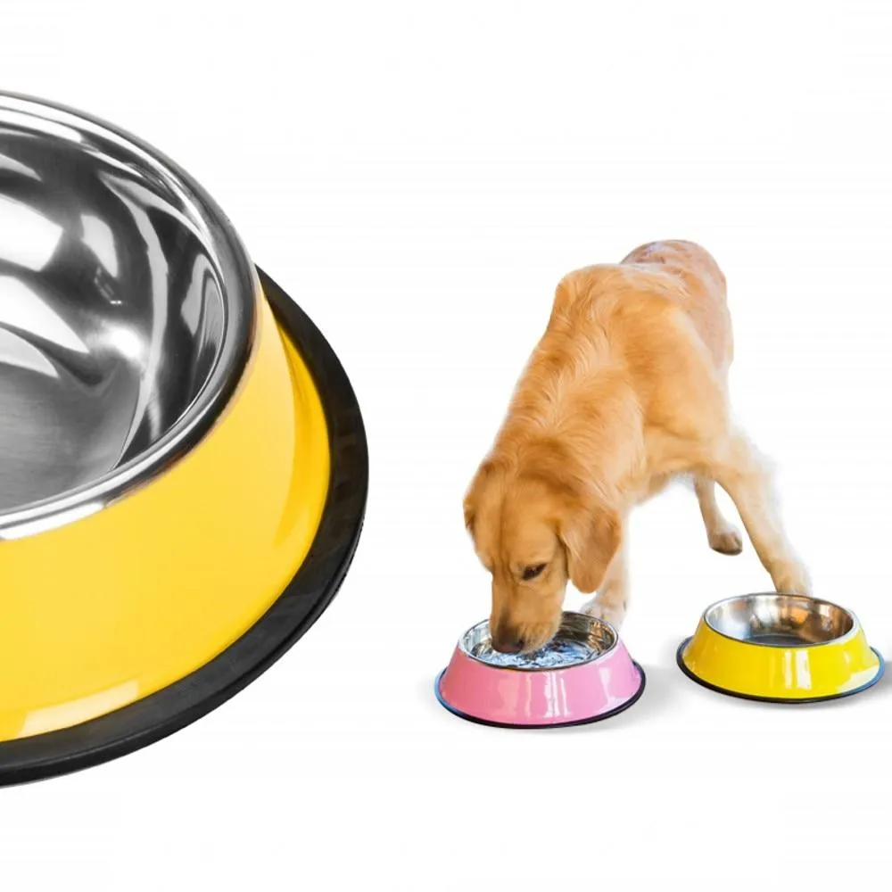 Colorful Stainless Steel Dog Bowls - Anti-slip