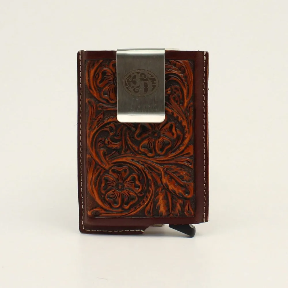 D250002602 3D Smart Utility Wallet Brown Tooled Leather