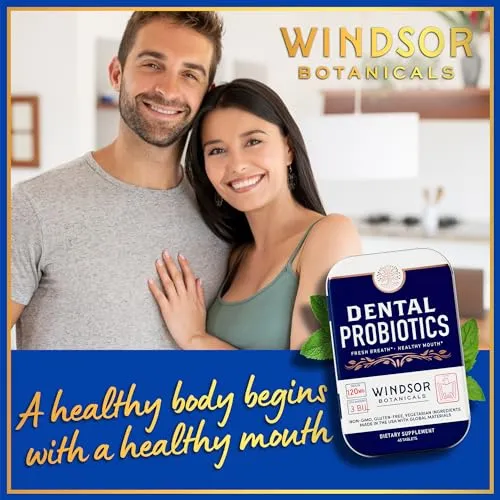 Dental Probiotics for Teeth and Gums - 3BN CFU Lactobacillus Salivarius Acidophilus Casei Paracasei Tablets - Oral Health Probiotics for Mouth & Bad Breath - 45 Chewable Dental Probiotic in a Tin