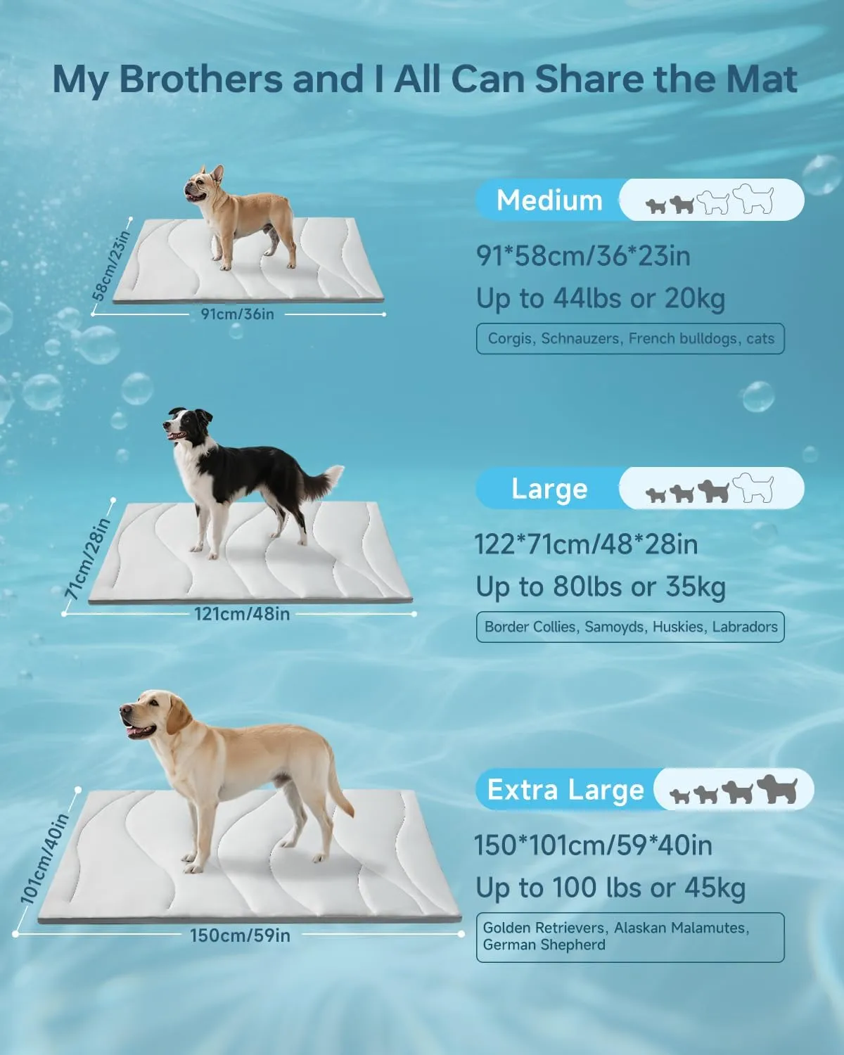 Dog Cooling Mat, 36" x 23" Reversible Self-Cooling Mat for Medium Dogs, Arc-Chill Cool Pad for Dogs and Cats Washable Summer (Grey, Medium(36" x 23"))