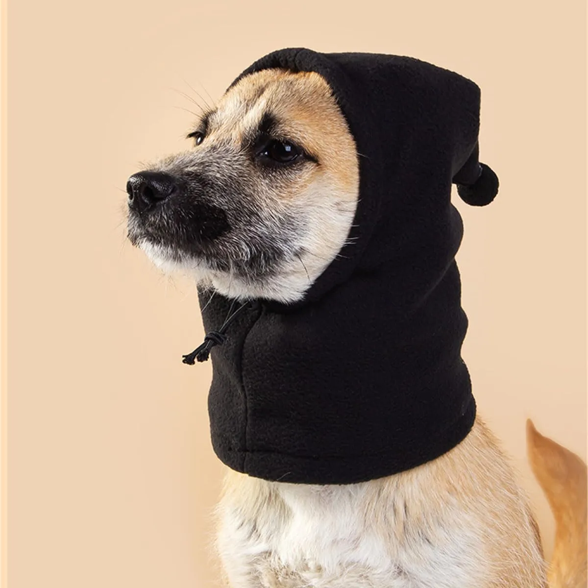 Dog Winter Hat, Leopard Dog Flannel Hat Pet Christmas Winter Warm Caps Cute Accessories Neck Ear Warmer Pullover Hood Warm Scarf, Calming Dog Hood for Noise Protection