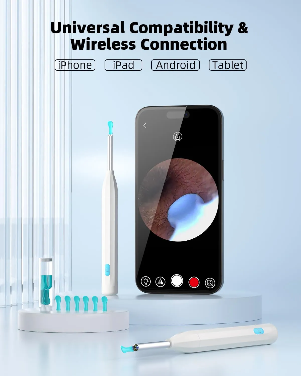 Ear Wax Removal with Camera and Light: AILE Rechargeable Ear Wax Removal Tool: 1080P Ear Scope: Ear Cleaning Kit for Kid/Adult: Compatiable with iOS & Android (White)