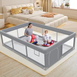 Extra Large Baby Playpen 74x 50 Inch Playpen for Babies and Toddlers with Anti-Slip Suckers and Zipper Gate, Safety Baby Activity Center for Indoor & Outdoor