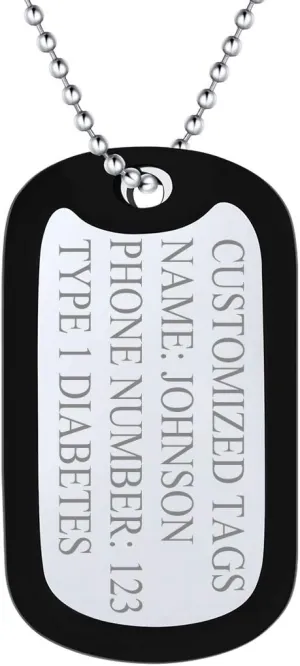 FindChic Dog Tags Personalized Necklace for Men with Silencer Custom Text Engraved/Print Photo Military US Army ID Tag/Saint Michael Guardian Pendant Stainless Steel Jewelry Gift, with Jewelry Box