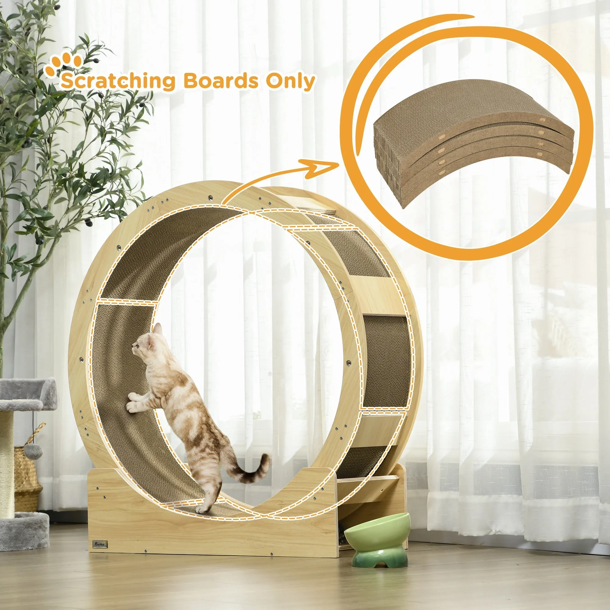 Four-Piece Cat Scratching Board Cat Treadmill Replacement 55 x 26cm - Brown