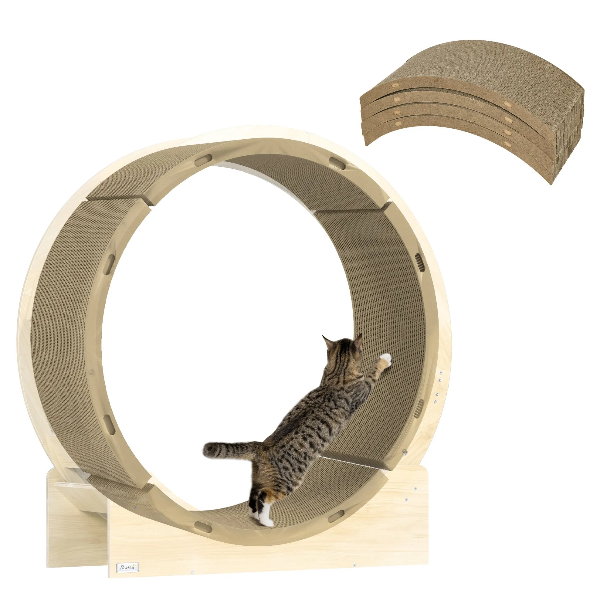 Four-Piece Cat Scratching Board Cat Treadmill Replacement 55 x 26cm - Brown