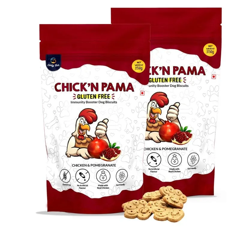 Goofy Tails Chick’N Pama Gluten Free Chicken Biscuits for Dogs and Puppies - 250g