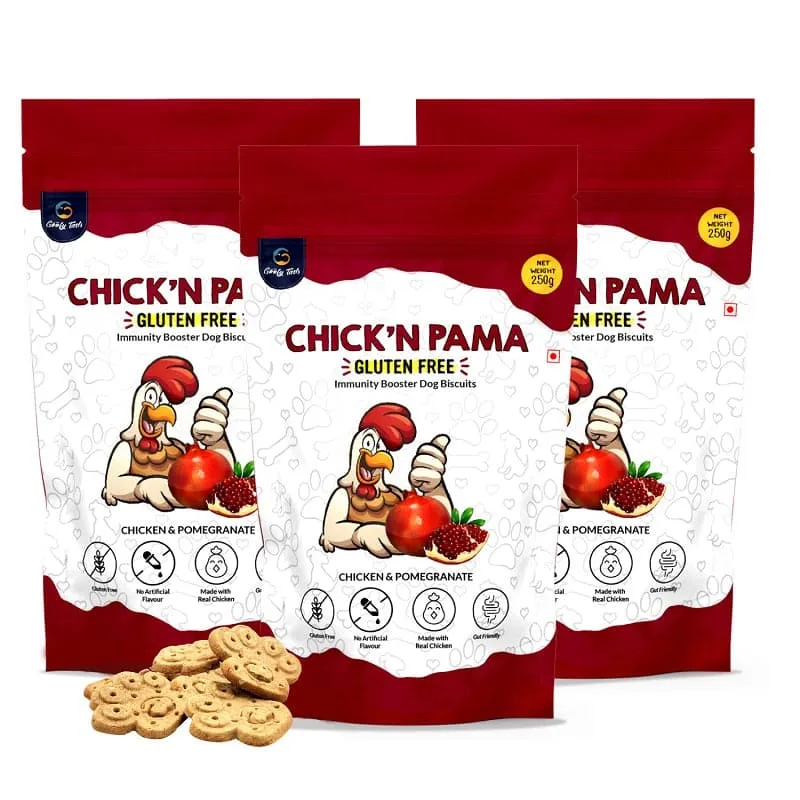 Goofy Tails Chick’N Pama Gluten Free Chicken Biscuits for Dogs and Puppies - 250g