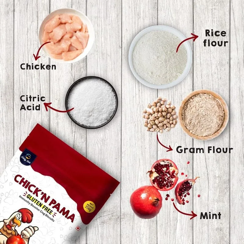 Goofy Tails Chick’N Pama Gluten Free Chicken Biscuits for Dogs and Puppies - 250g