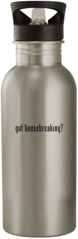 got housebreaking? - 20oz Stainless Steel Water Bottle, Silver