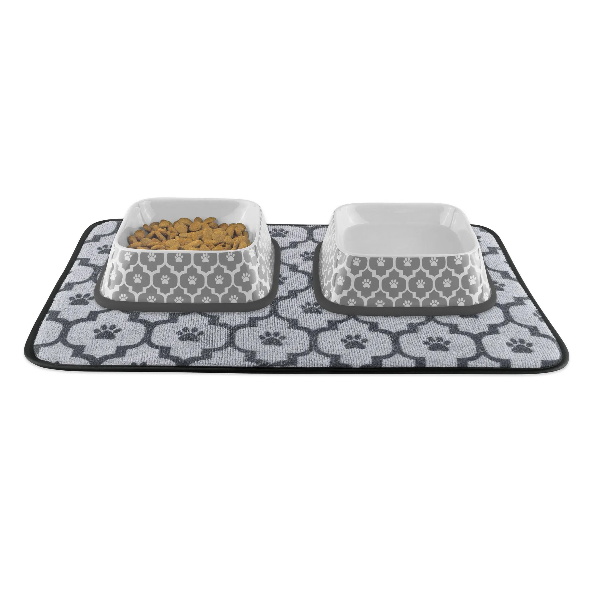 Gray Lattice Paw Pet Mat Large