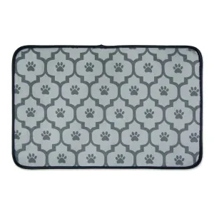 Gray Lattice Paw Pet Mat Large