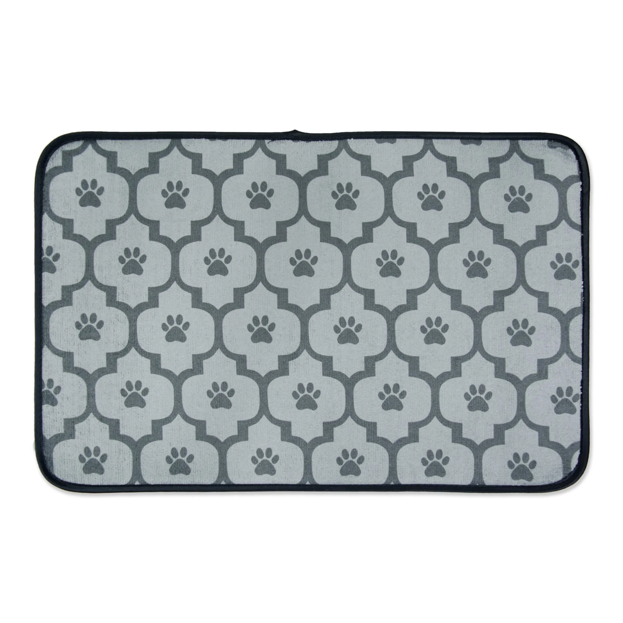 Gray Lattice Paw Pet Mat Large