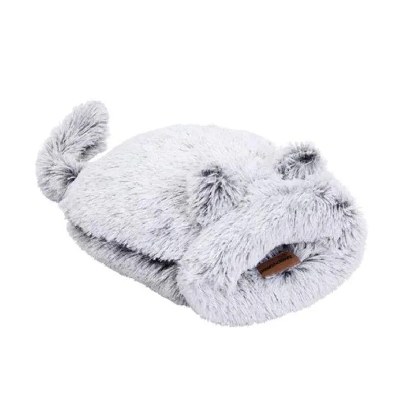 Grey Calming Plush Cat Snuggler - 50cm x 50cm x 6cm