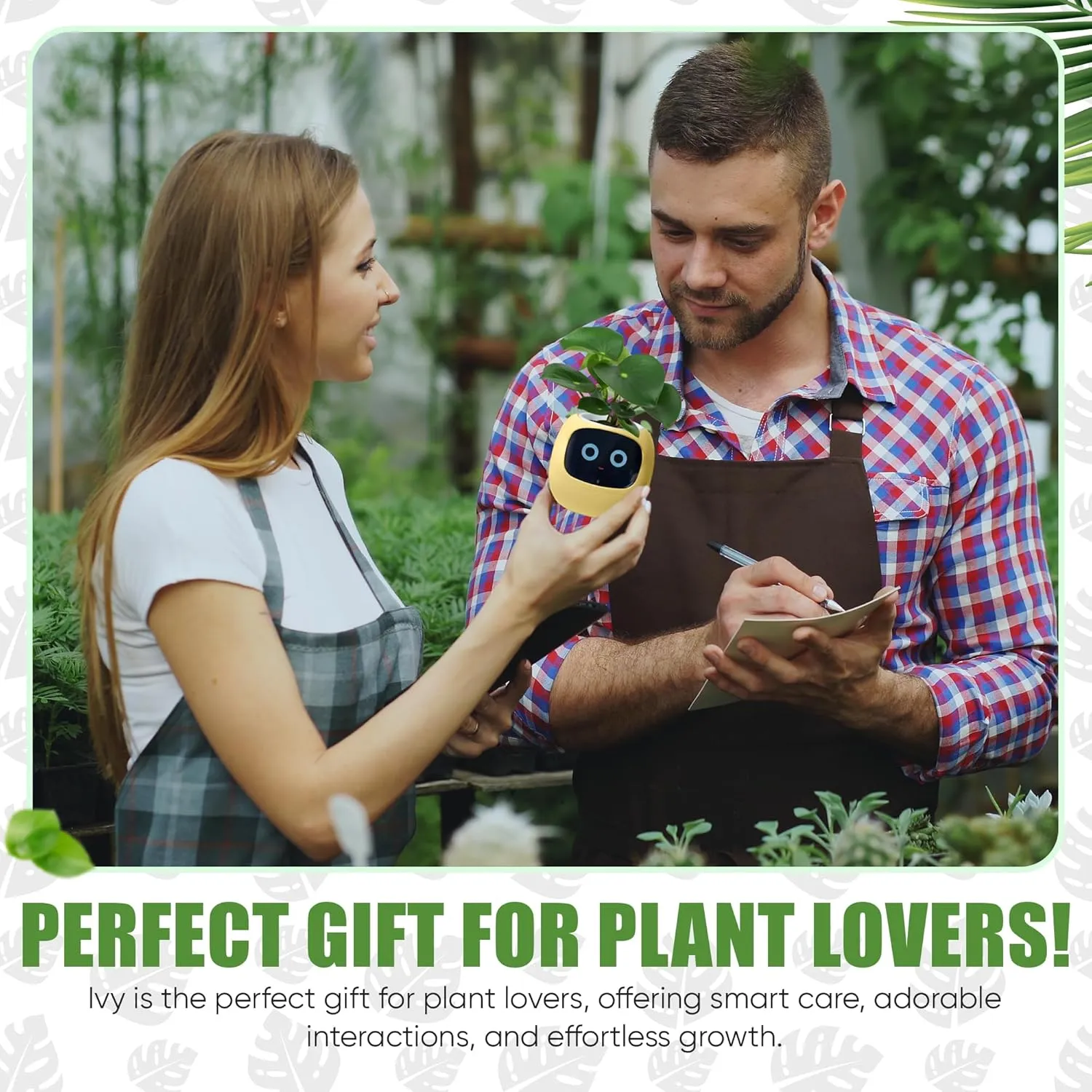 Interactive Plant Pot  Smart Planter, AI Pet Plantagotchi, tamagotchi, Leafypod and Plantiboy, Robot Flower with Feelings, Electric Maceta, Indoor Flowerpot with Water, Digital Gifts (yellow)