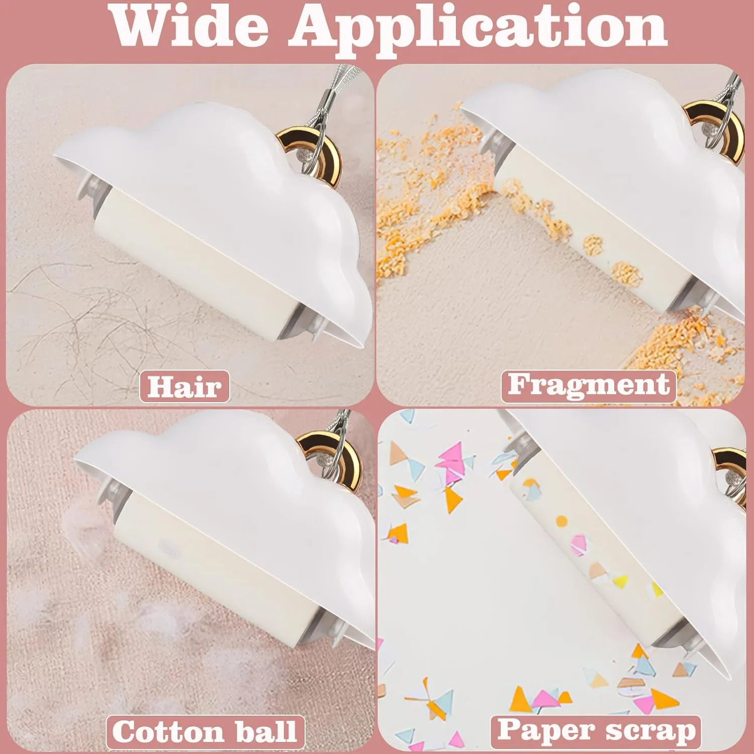 Mini Travel Lint Roller, Reusable Pet Hair Remover for Clothes with 150 Refillable Sheets (White)