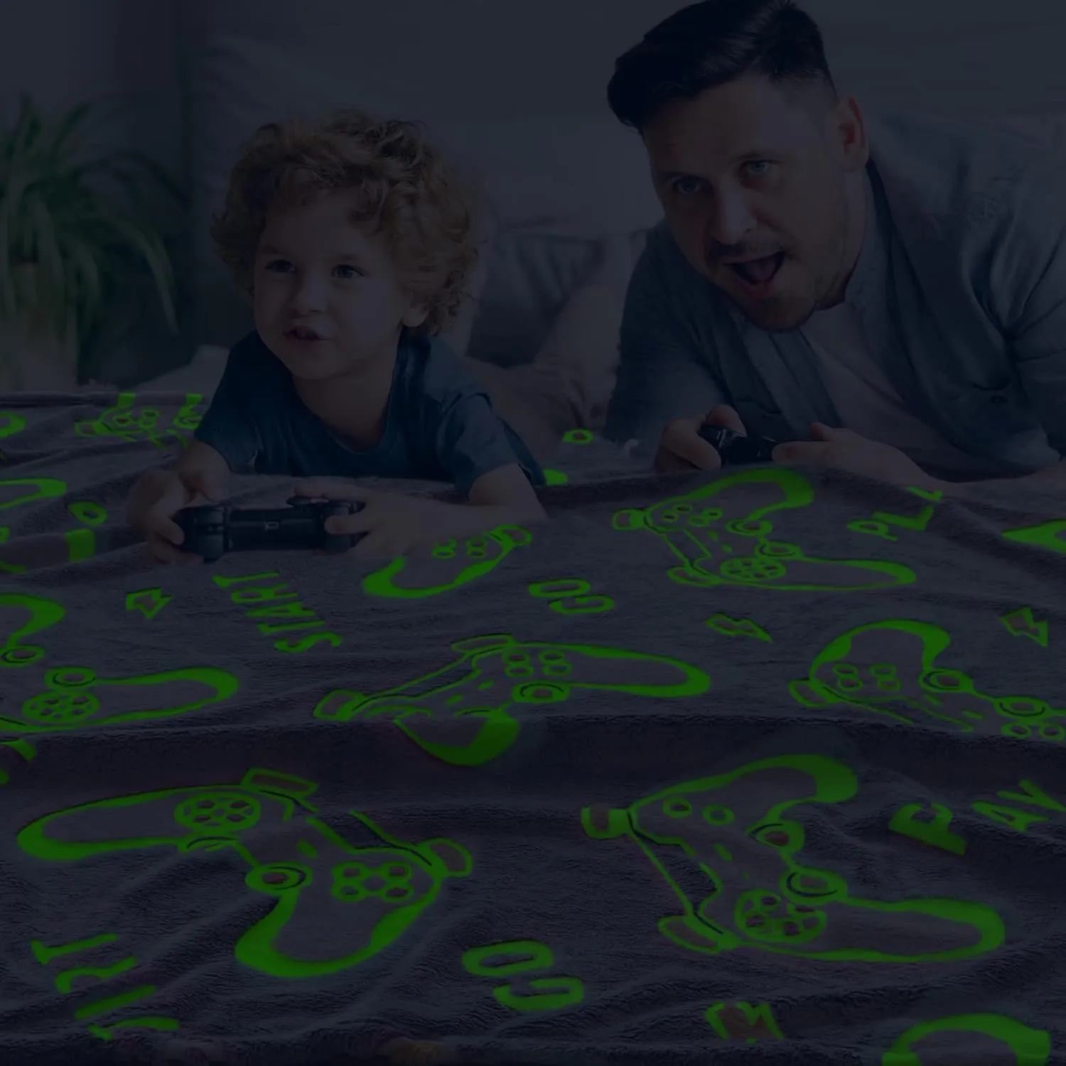 obinsm Teen Boys Gifts Gaming Blanket Gamer Glow in The Dark Blanket Glow in The Dark Blankets for Boys