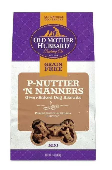 Old Mother Hubbard P-Nuttier 'N Nanners Grain Free Oven Baked Dog Biscuits – Mini - 16 oz. Bag