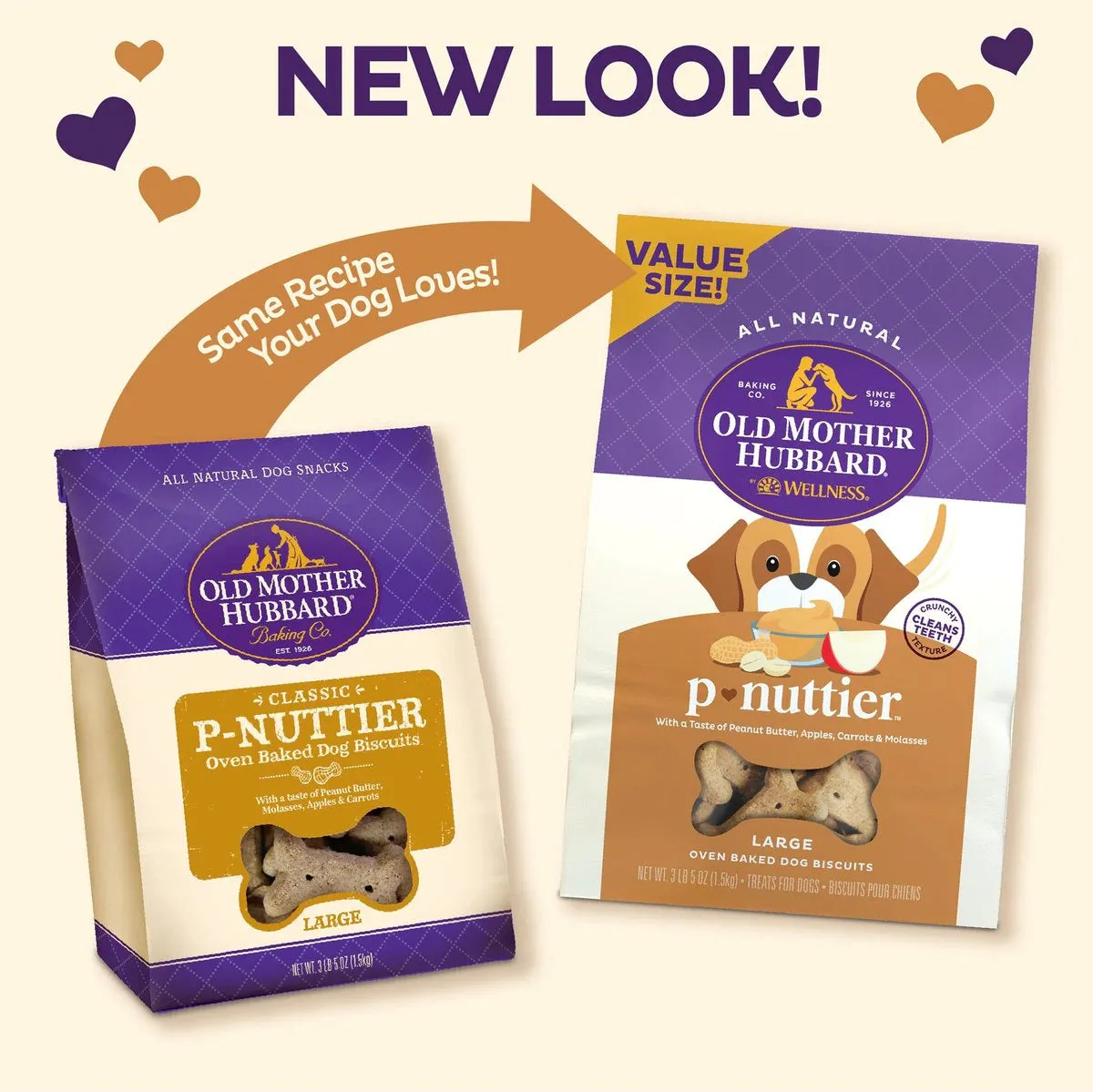 Old Mother Hubbard P-Nuttier Oven Baked Biscuits, Dog Treat