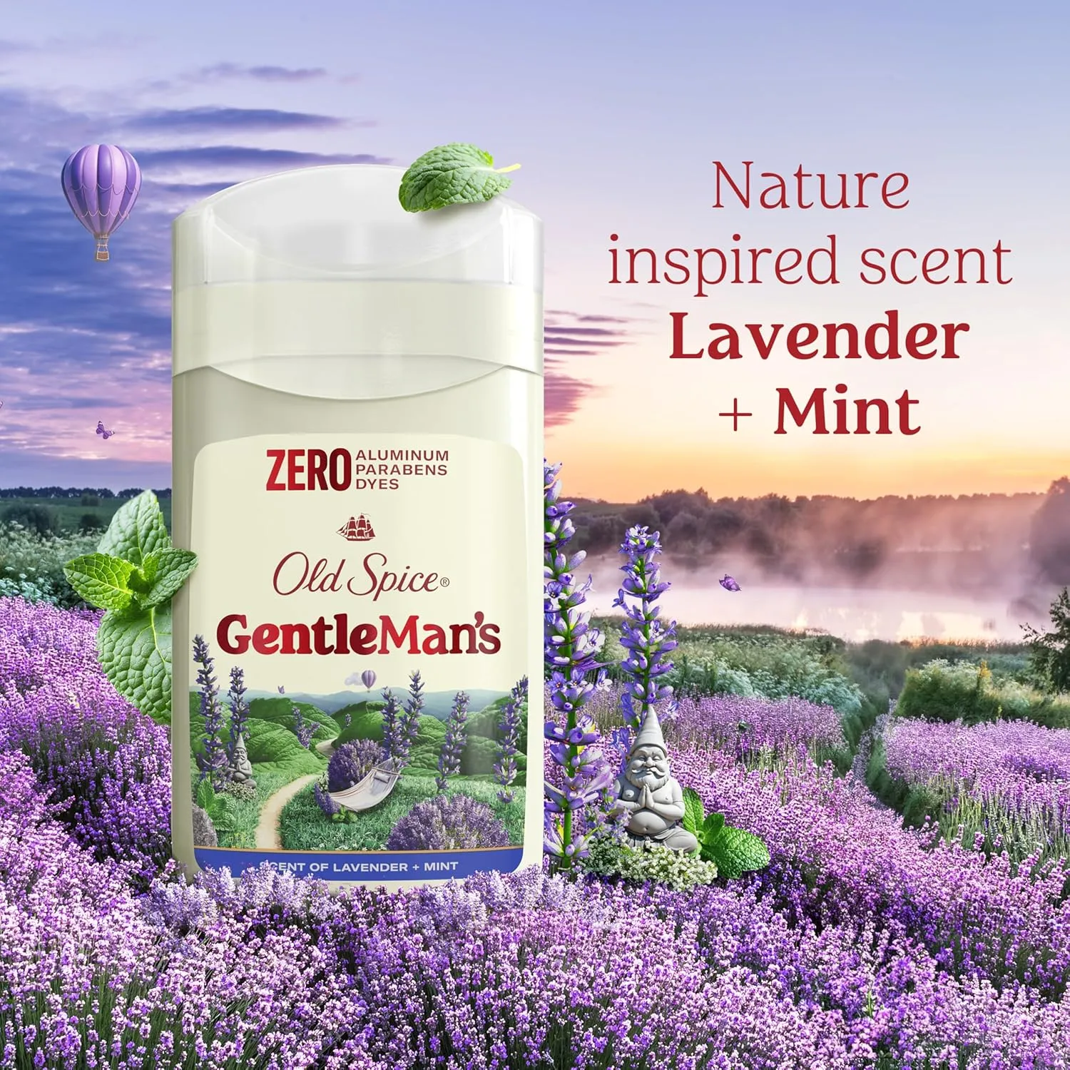 Old Spice GentleMan's Aluminum Free Dry Feel Deodorant for Men, 24/7 Lasting Freshness, Gentle on Skin with Skin Conditioners, Lavender   Mint Scent, 3.0 oz (Pack of 3)