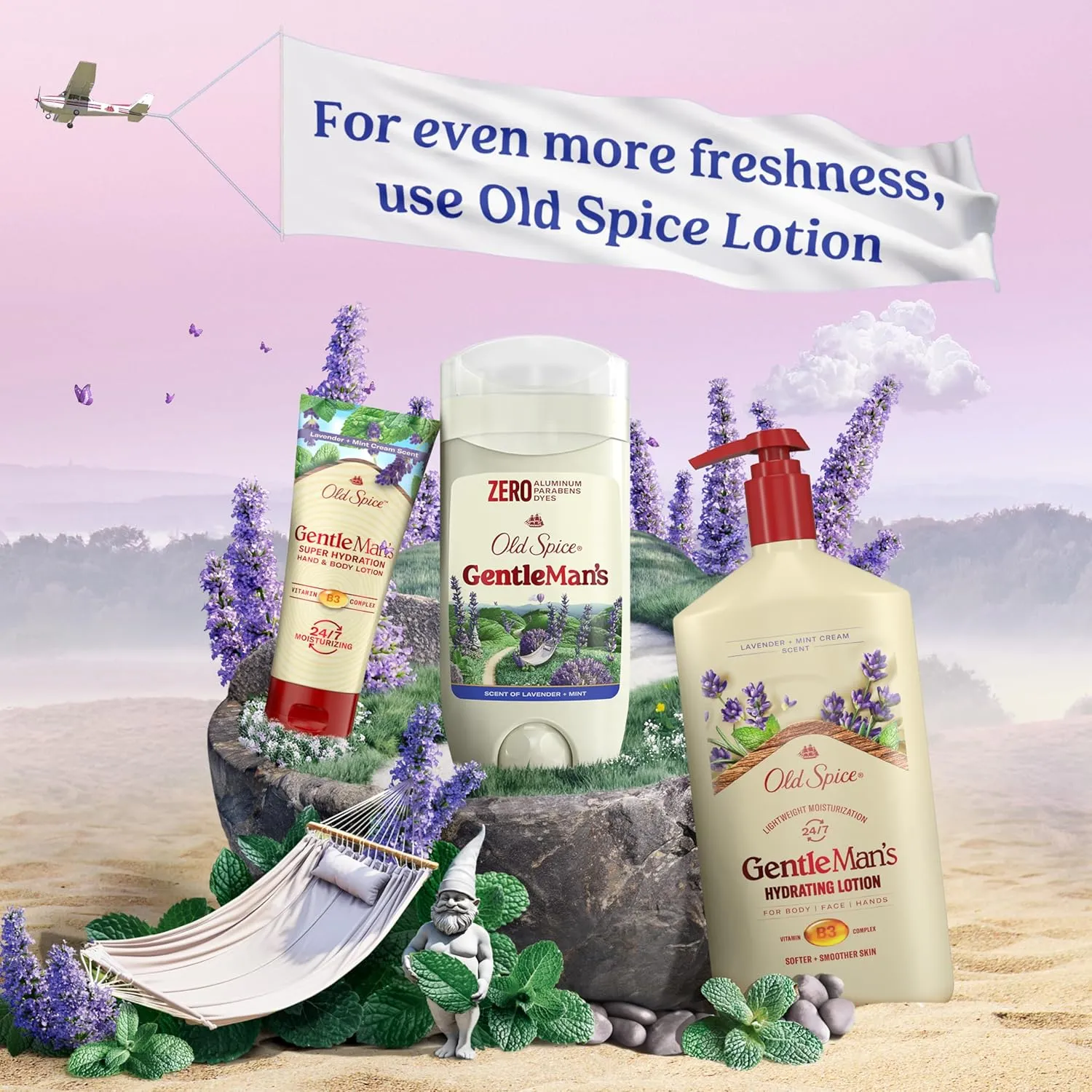 Old Spice GentleMan's Aluminum Free Dry Feel Deodorant for Men, 24/7 Lasting Freshness, Gentle on Skin with Skin Conditioners, Lavender   Mint Scent, 3.0 oz (Pack of 3)