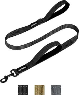 OneTigris Handled No-Pull Dog Walking Leash Long Traffic Leads for Medium to Large Dogs (Black, 4FT)