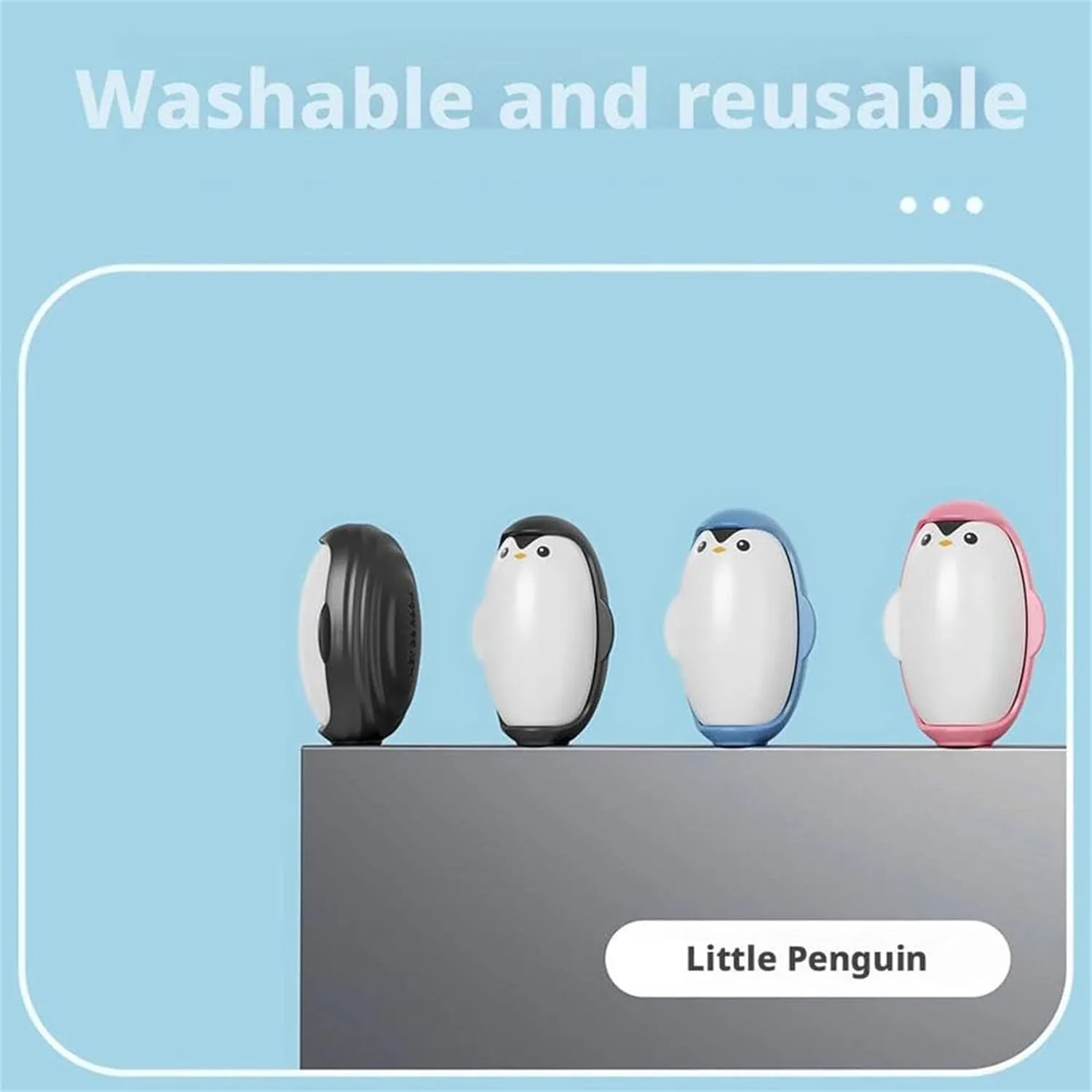 Penguin Hair Sticky, Reusable Sticky Roller, Reusable Lint Roller Ball, Lint Roller Ball, Portable Mini Washable Lint Roller Portable Lint Remover for Clothes Furniture Dog Cat Hair
