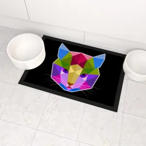 Pet Bowl Mats - Geometric Cat Face