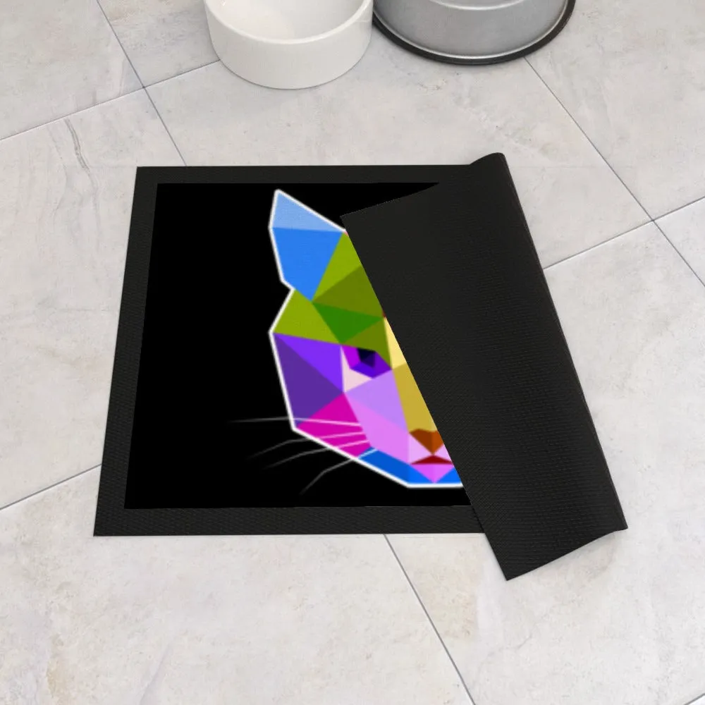 Pet Bowl Mats - Geometric Cat Face