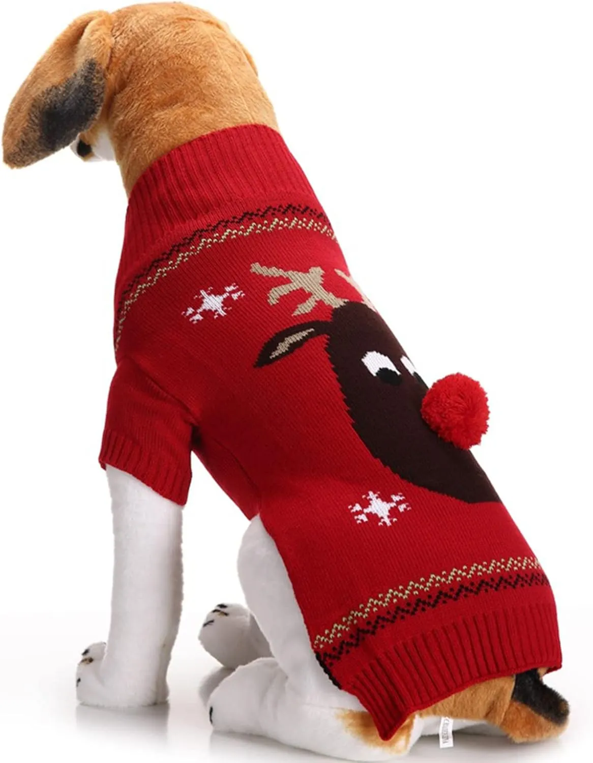 PETCARE Ugly Christmas Sweater - Funny Cute Reindeer Cat & Dog Sweaters - Red, X-Small to Large, Fall Winter Xmas Dog Costume