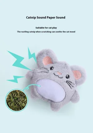 Plush Catnip Cat Toy Set, Large Variety of Adorable Shapes, Interactive & Self-Entertaining Cat Toys with Crinkle Sound for Indoor Cats (A08)
